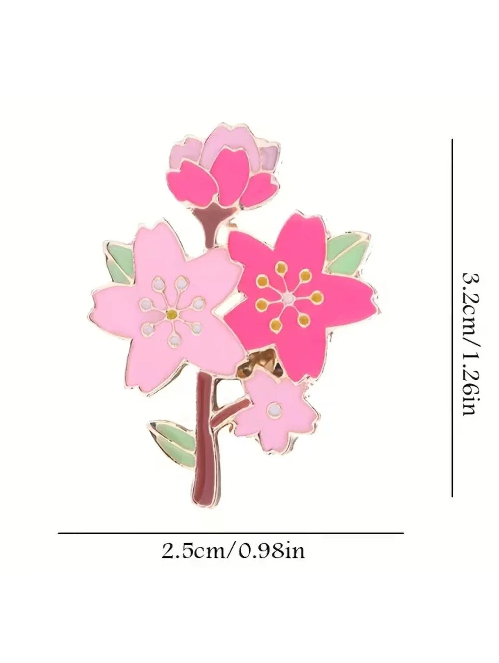 Enamel Pin Set Pink Sakura Origami Paper Crane, Cherry Blossoms NWT